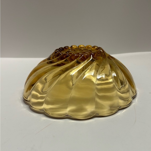 Vintage Hazel Atlas Marigold Amber Swirl Depression Glass Fruit/Dessert Bowl, - Picture 5 of 12
